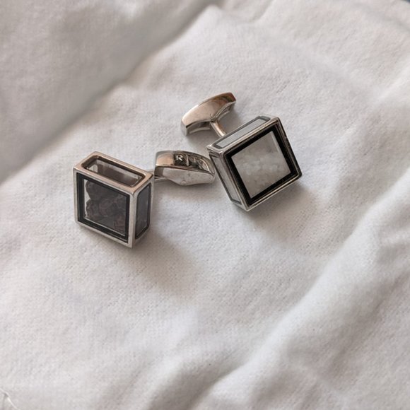 Salt and Pepper Pandora's Box Cufflinks Tateossian - Picture 1 of 2
